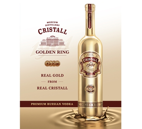 Vodka Cristall Nhẫn Vàng Nga 700ml 40%