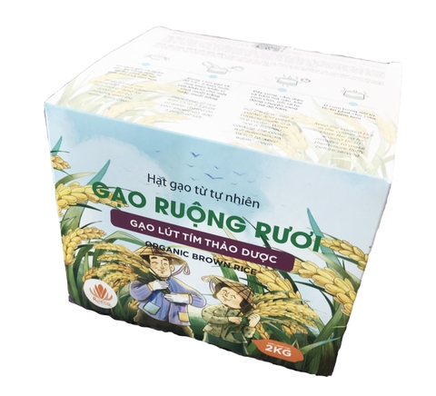 Gạo lứt tím thảo dược ruộng rươi Rueco gói 1kg / 2kg