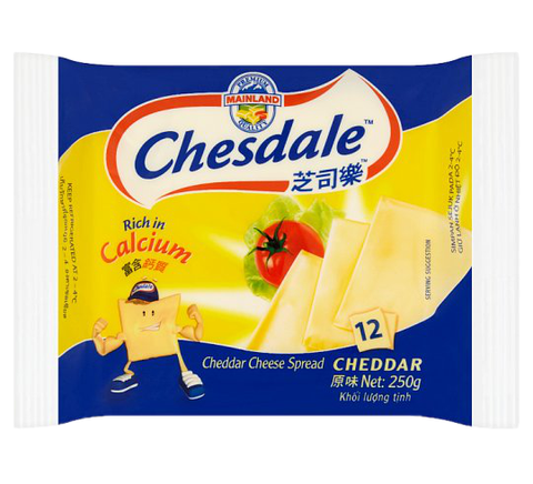 Phô mai Cheddar Chesdale New Zealand vị sữa gói 12 lát 250g