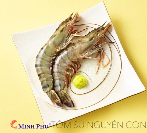 Tôm sú sinh thái đông lạnh Minh Phú (xuất khẩu EU) hộp 1kg