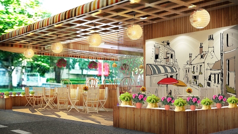 Mẫu quán cà phê đẹp 1