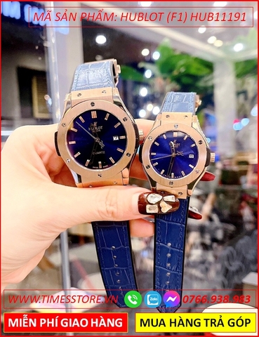 dong-ho-cap-doi-hublot-f1-mat-tron-rose-gold-day-da-xanh-timesstore-vn