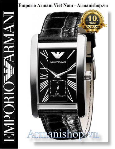 ⌚️Đồng Hồ Nam Emporio Armani Mặt Chữ Nhật Dây Da Đen AR0143