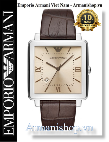 ⌚️Đồng Hồ Nam Emporio Armani Mặt Vuông Dây Da Nâu AR11098