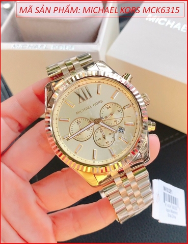 Đồng hồ Michael Kors Nam Mặt Vàng Dây Kim Loại Vàng Full Gold (44mm)