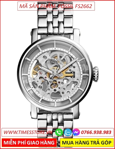 Đồng Hồ Nam Fossil Automatic Skeleton Lộ Máy Dây Kim Loại (38mm)