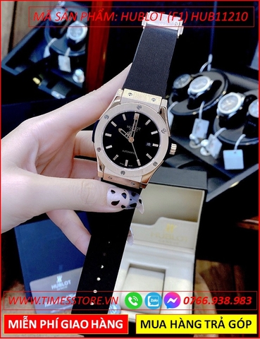 Đồng Hồ Nam Hublot F1 Automatic Mặt Rose Gold Dây Silicone Đen (42mm)