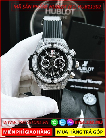 Đồng Hồ Nam Hublot F1 Big Bang Unico Đính Đá Dây Silicone (45mm)