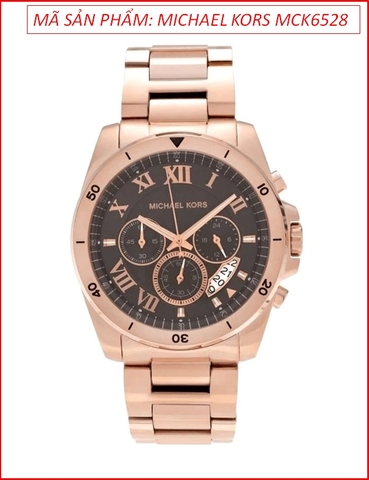 Đồng Hồ Nam Michael Kors Brecken Chronograph Đen Dây Rose Gold (44mm)