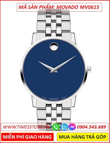 Đồng Hồ Nam Movado Museum Classic Mặt Xanh Dây Kim Loại (40mm)