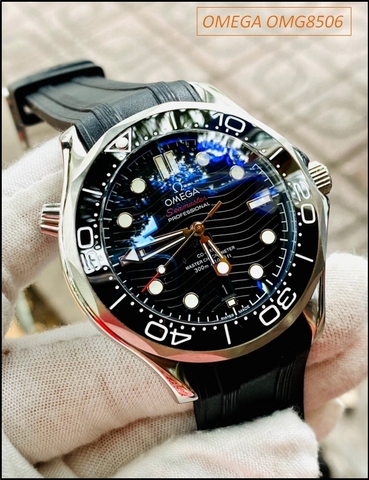 Đồng hồ Nam Omega Seamaster Automatic 007 dây cao su mặt Đen (41mm)