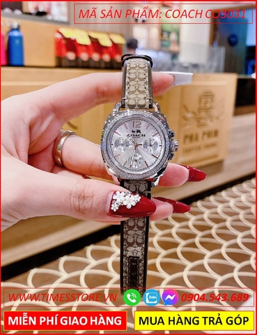 Đồng Hồ Nữ Coach Boyfriend 6 Kim Dây Da Logo (35mm)