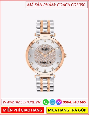 Đồng Hồ Nữ Coach Park Mặt Đính Đá Dây Demi Rose Gold (28mm)