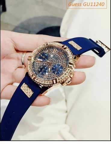 Đồng hồ Nữ Guess Luxury Silicone màu Xanh đá Swarovski (36mm)