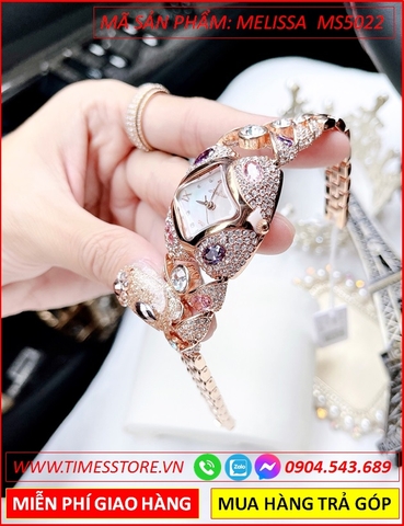 Đồng hồ Nữ Melissa For Ladies Kiềng Lắc Tay Rose Gold Swarovski (38mm)