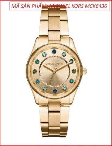 Đồng hồ Nữ Michael Kors Colette Mặt Đính Đá Dây Vàng Gold (34mm)