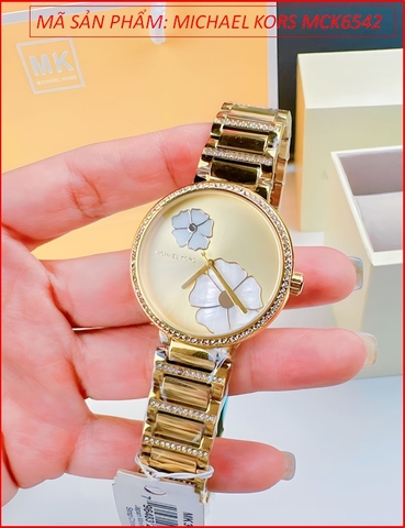 Đồng hồ Nữ Michael Kors Courtney Mặt Đính Đá Dây Vàng Gold (36mm)