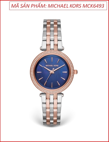 Đồng hồ Nữ Michael Kors Darci Mặt Xanh Dây Demi Rose Gold (33mm)