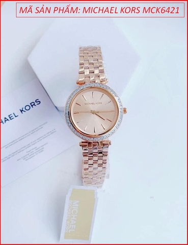 Đồng hồ Nữ Michael Kors Darci Mini Đính Đá Dây Rose Gold (33mm)