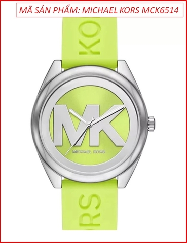 Đồng hồ Nữ Michael Kors Janelle Họa Tiết Logo Dây Silicone Xanh Lá (42mm)