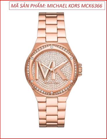 Đồng hồ Nữ Michael Kors Lennox Mặt Đính Đá Logo Dây Rose Gold (37mm)