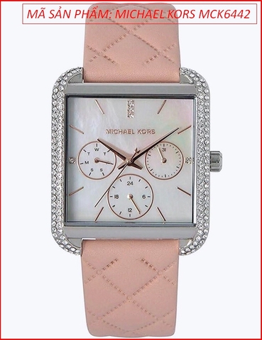 Đồng hồ Nữ Michael Kors Mặt Vuông Chronograph Dây Da Hồng (32x32mm)