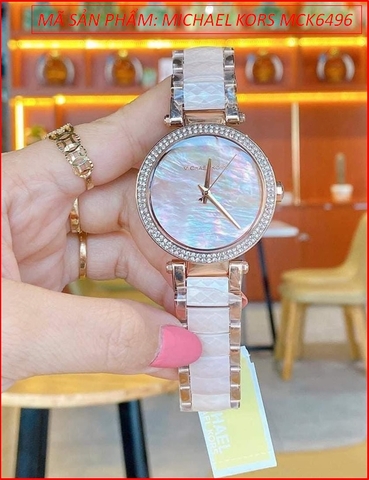 Đồng hồ Nữ Michael Kors Parker Mặt Xà Cừ Đính Đá Dây Rose Gold (39mm)