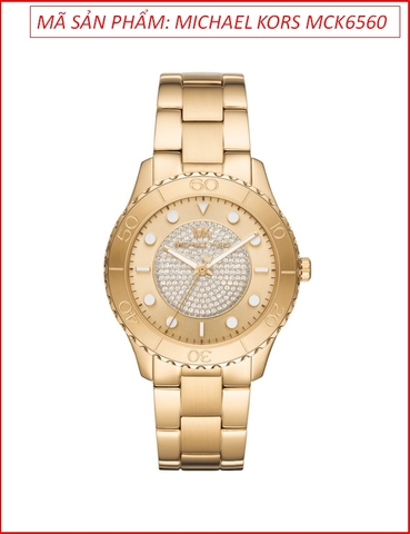 Đồng hồ Nữ Michael Kors Runway Mặt Tròn Dây Kim Loại Vàng Gold (40mm)