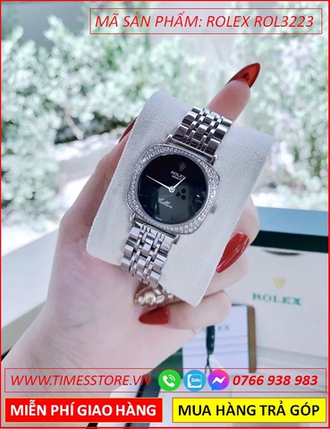 dong-ho-nu-rolex-f1-cellini-mat-vuong-den-day-kim-loai-timesstore-vn