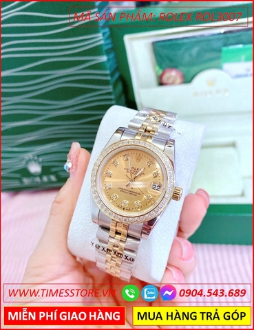 Đồng hồ Nam Rolex 1:1 siêu cấp đính đá Swarovski Vàng Gold (38mm)