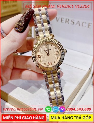 Đồng hồ Nữ Versace Daphnis Mặt Tròn Dây Kim Loại Demi Vàng Gold (35mm)