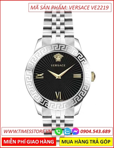 Đồng hồ Nữ Versace Greca Signature Mặt Đen Dây Kim Loại (36mm)