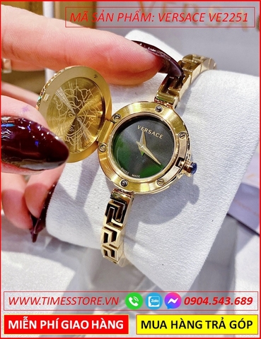 Đồng hồ Nữ Versace Medusa Secret Mặt Tròn Đen Vàng Gold Lắc Tay (25mm)