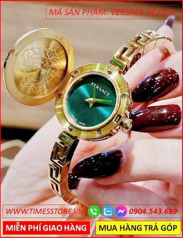 Đồng hồ Nữ Versace Medusa Secret Mặt Tròn Xanh Vàng Gold Lắc Tay (25mm)