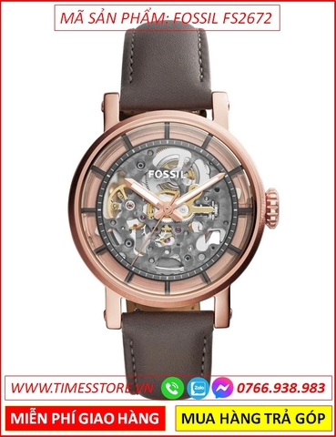 Đồng Hồ Nữ Fossil Unisex Original Boyfriend Lộ Máy Dây Da (38mm)