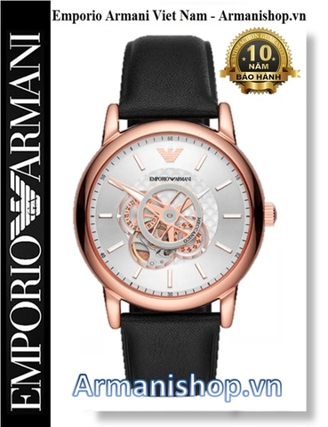 ⌚️Đồng Hồ Nam Emporio Armani Dây Da Rose Gold Meccanico AR60013