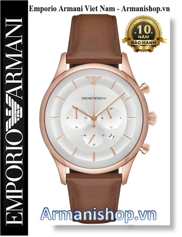 ⌚️Đồng Hồ Nam Emporio Armani Rose Gold Classic Dây Da AR11043