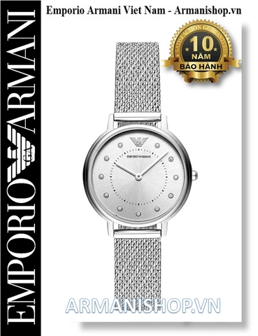 ⌚️Đồng Hồ Nữ Emporio Armani Mặt Trắng Dây Lưới Mesh AR11128