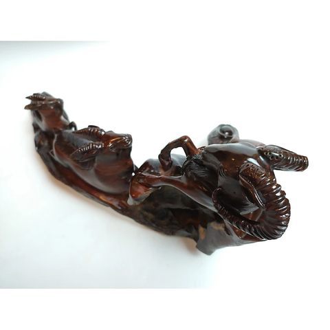 Tượng tam dương gỗ hương - tượng ba con dê gỗ hương - tam dương khai thái