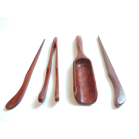 Dụng cụ pha trà - Bộ dụng cụ pha trà bằng gỗ hương