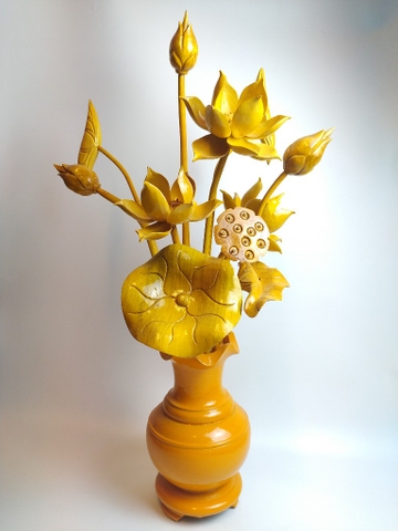 Lọ hoa sen gỗ mít