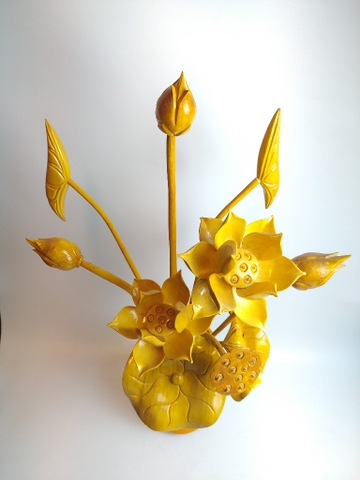 Lọ hoa sen gỗ mít