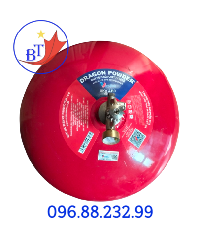 Bình cầu chữa cháy tự động DRAGON loại bột XZFT8 ABC 8kg có tem kiểm định