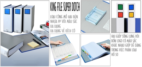 File còng ống KingJim 10cm - 1470 GSV (mở 2 bên)