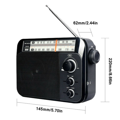 ĐÀI RADIO CẮM ĐIỆN RETEKESS TR604 CHẠY 3 PIN ĐẠI