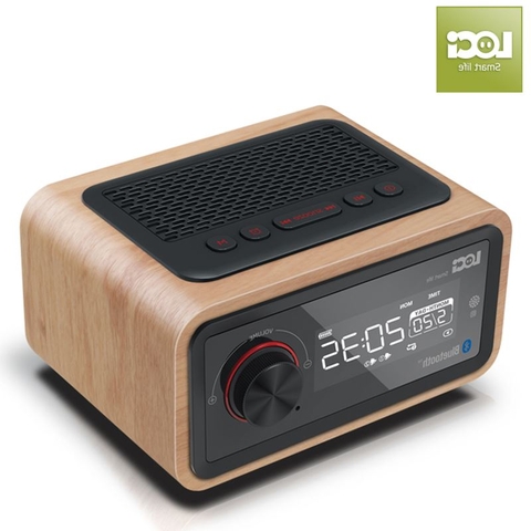 ĐÀI FM BÁO THỨC , BLUETOOTH ,USB , TF card , VỎ GỖ LOCI H90 NEW MODEL