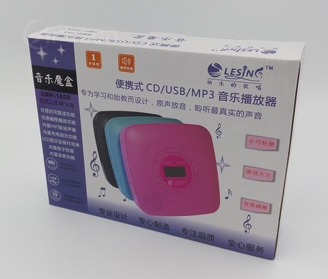 MÁY NGHE ĐĨA CD MINI LESING SMP-185 ( cd, USB, loa tích hợp, pin sạc)
