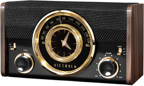ĐÀI RADIO, ĐÀI FM , LOA BLUETOOTH, ĐỒNG HỒ GIẢ CỔ VICTROLA VC-525