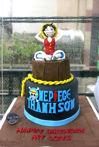 Bánh sinh nhật 2 tầng tạo hình Luffy