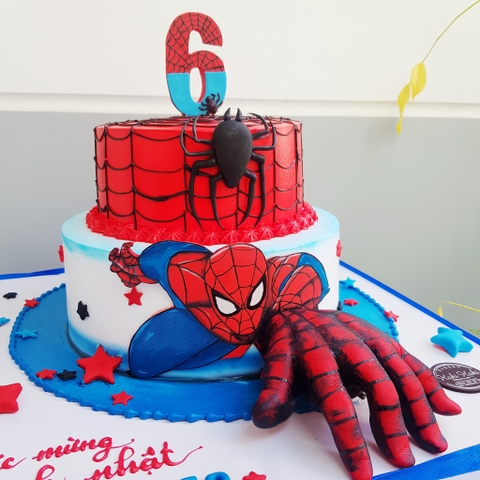 Bánh 2 tầng chủ đề Spiderman cho bé